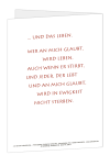 Korrespondenzkarte "Ich bin die Auferstehung..."